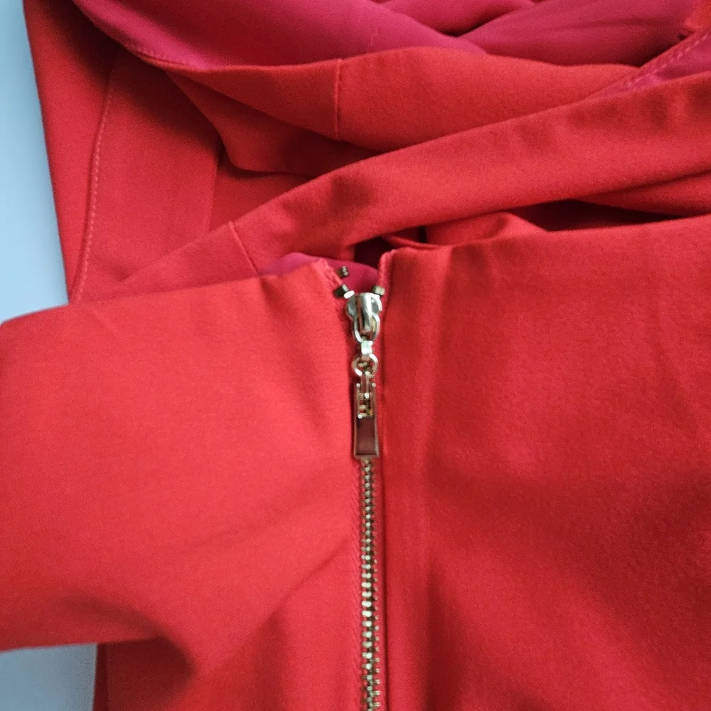 NBD × NAVEN Tiffany Fire Engine Red One-piece Cut Out Split Leg Jumpsuit - Picture 12 of 12